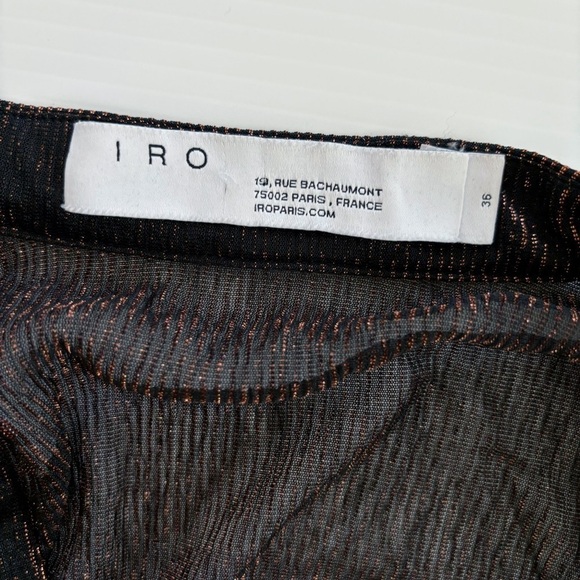 IRO Dress Reblea Ruffle Lurex Mini Metallic Copper - Picture 6 of 9
